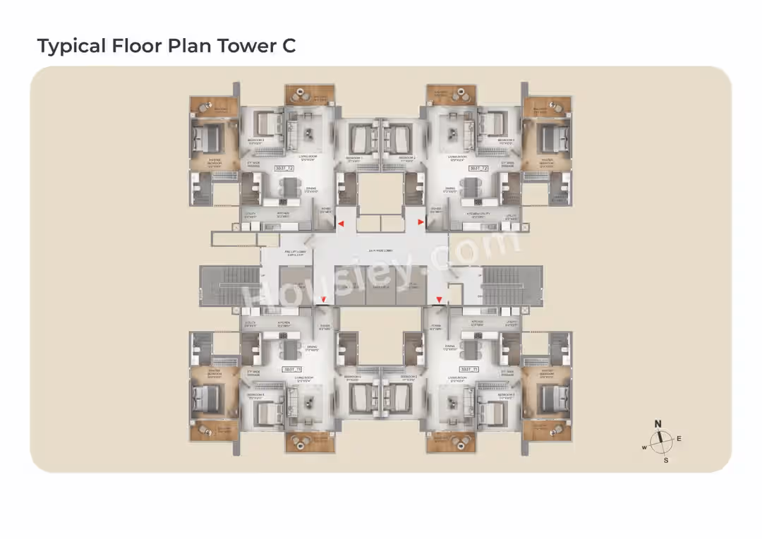 4 BHK Floor Plan